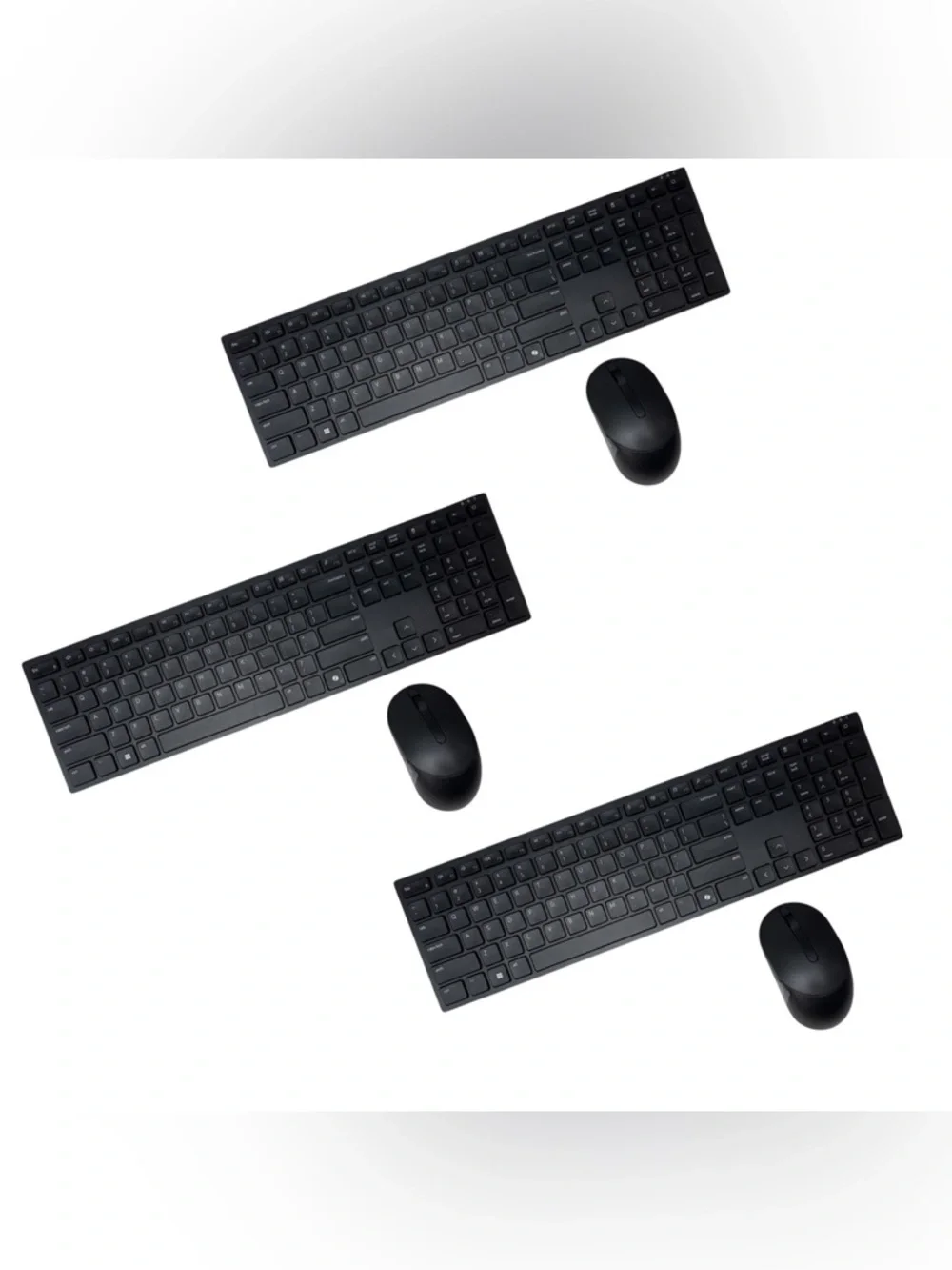 Lot of 3 NEW Dell Pro Wireless Keyboard & Mouse Combo Black KM5221WBKB-US